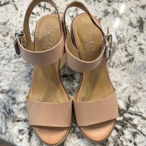 Franco Sarto Pink Block Heel Sandals